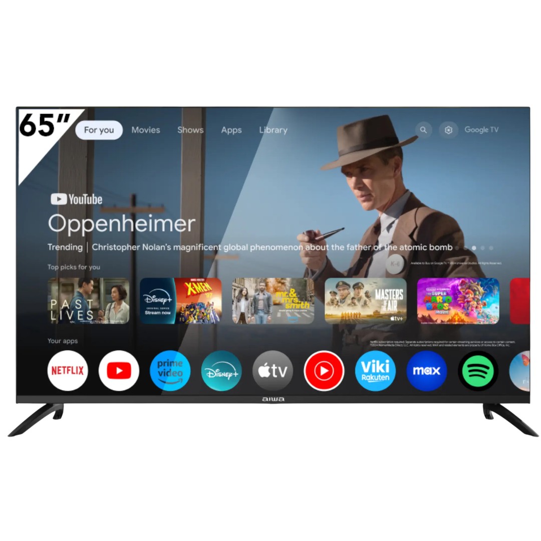 Televisor Smart TV Aiwa de 65 pulgadas 4K Ultra HD Google