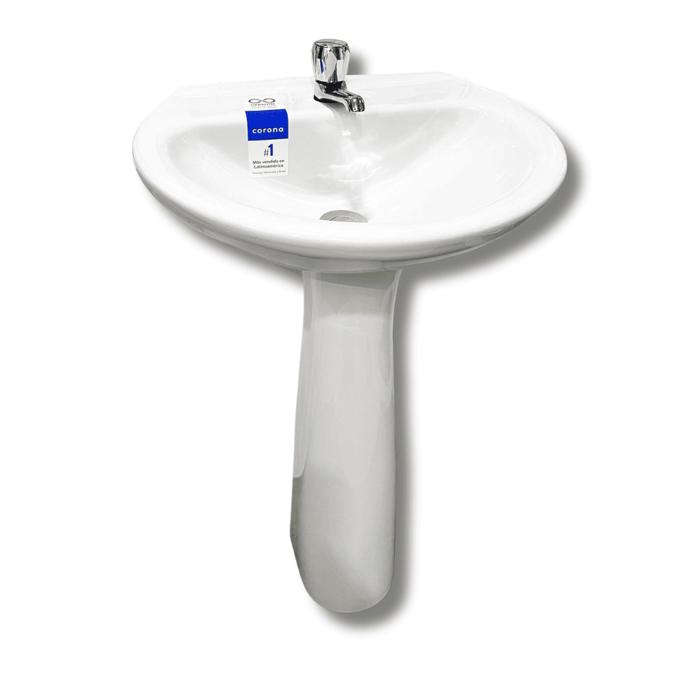Lavamanos y Pedestal Blanco Corona Milano