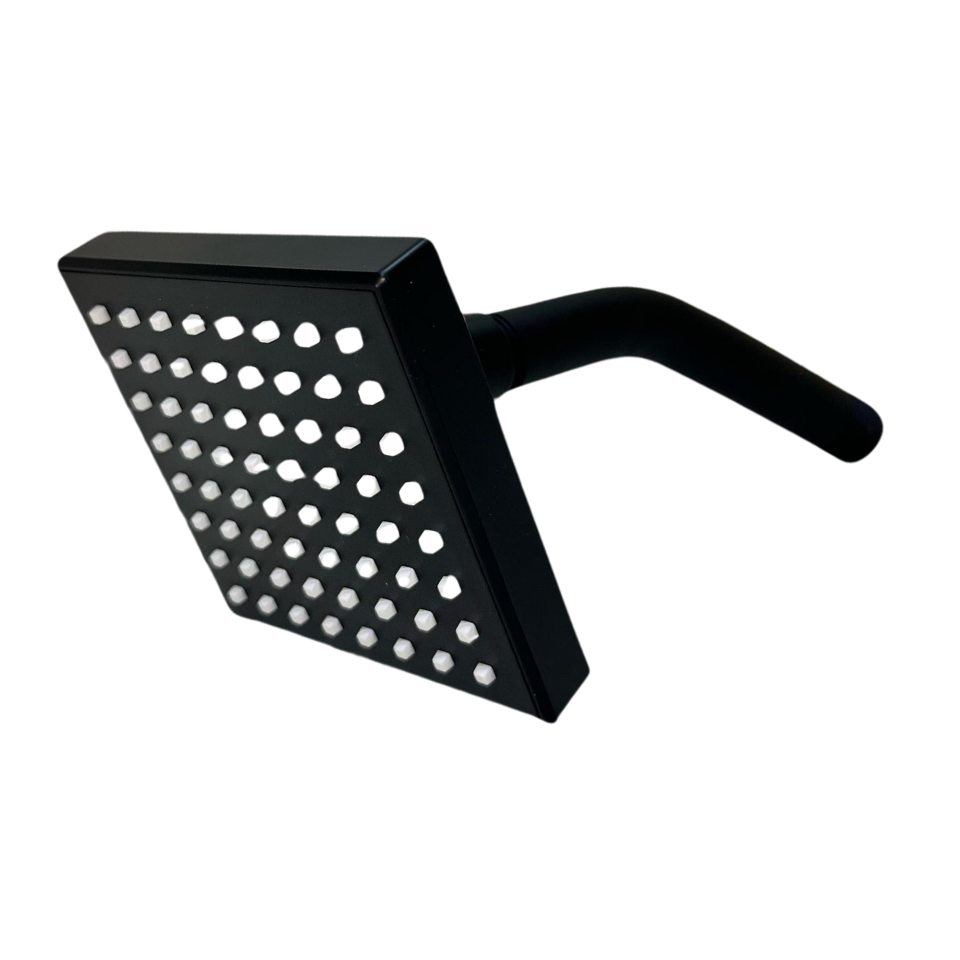 Regadera Tipo Lluvia Negro Mate de 4" | Griven Black Series