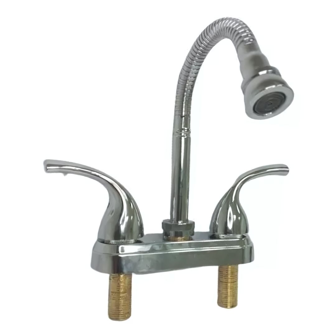 Llave De Lavamanos Doble Cuello Flexible