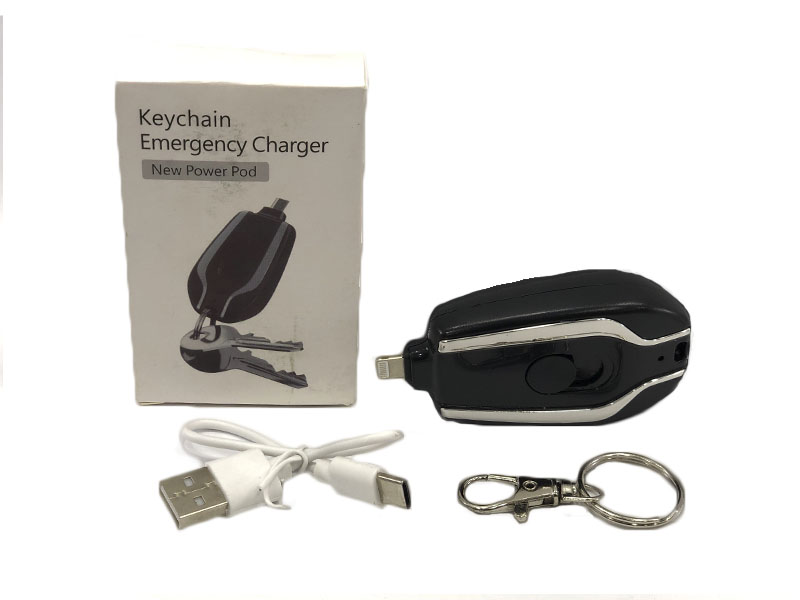 Llavero Mini Power Bank 1500mah Lightning Negro