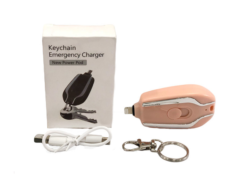 Llavero Mini Power Bank 1500mah Lightning Rosa