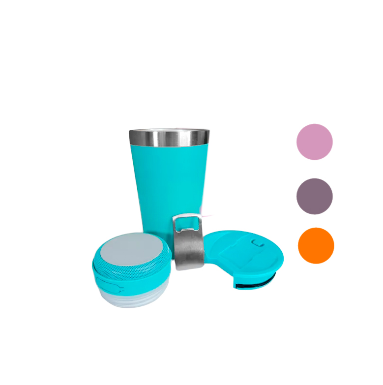 Vaso Con Corneta Bluetooth Y Luz Rgb Destapador 17oz