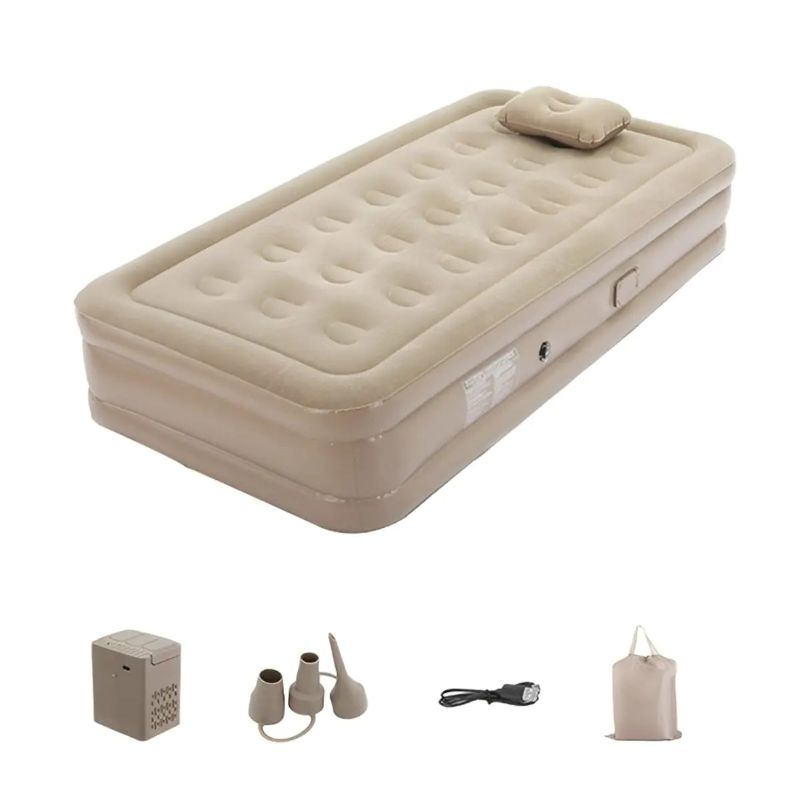 Colchón Inflable Individual Y Bateria Recargable Autoinflado 195X100X40CM