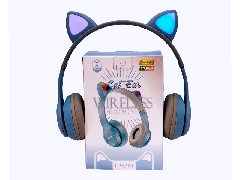 AUDIFONOS P47 GATO AZUL