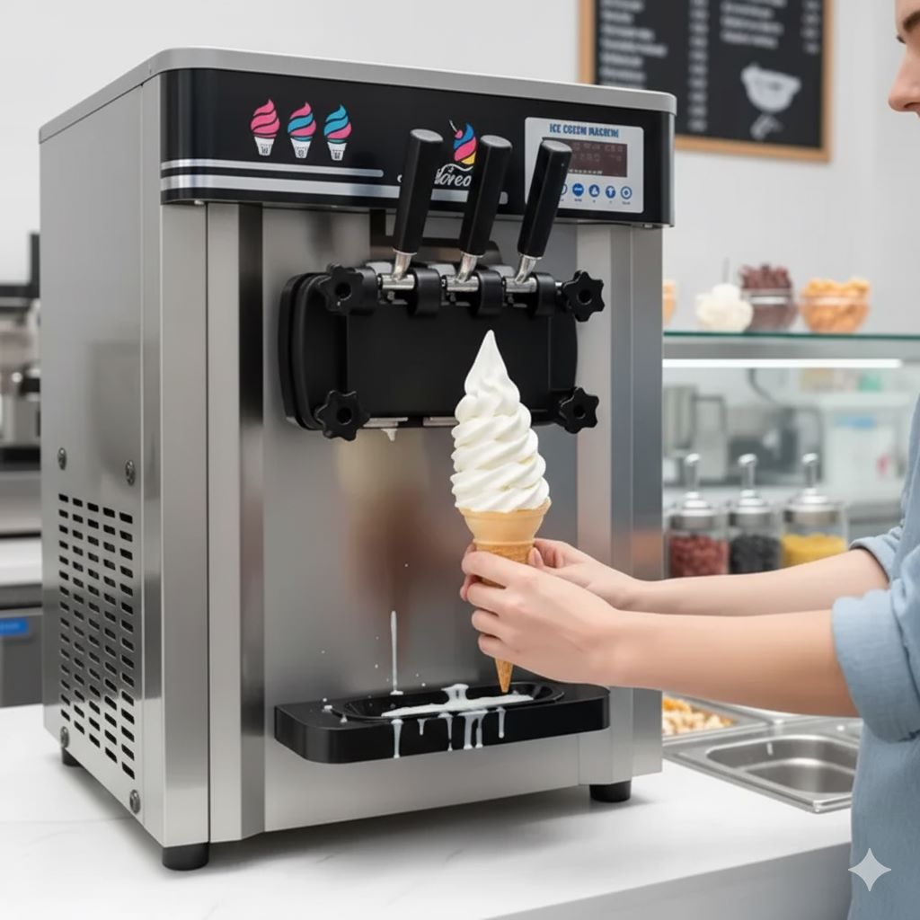 Maquina Barquillera Helado Soft 3 Sabores 110v 2200w 28lts/h - Vista 4