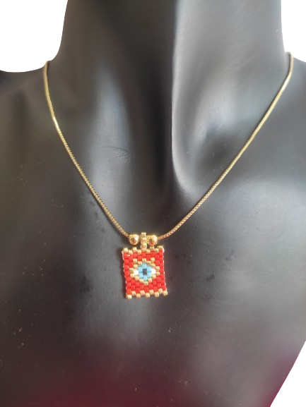 Collar Mini Escapulario Rojo