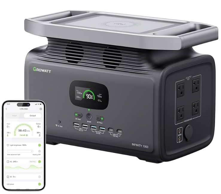 Estacion de Energia Growatt Infinity 1300 (1800W/1382Wh) - Vista 3