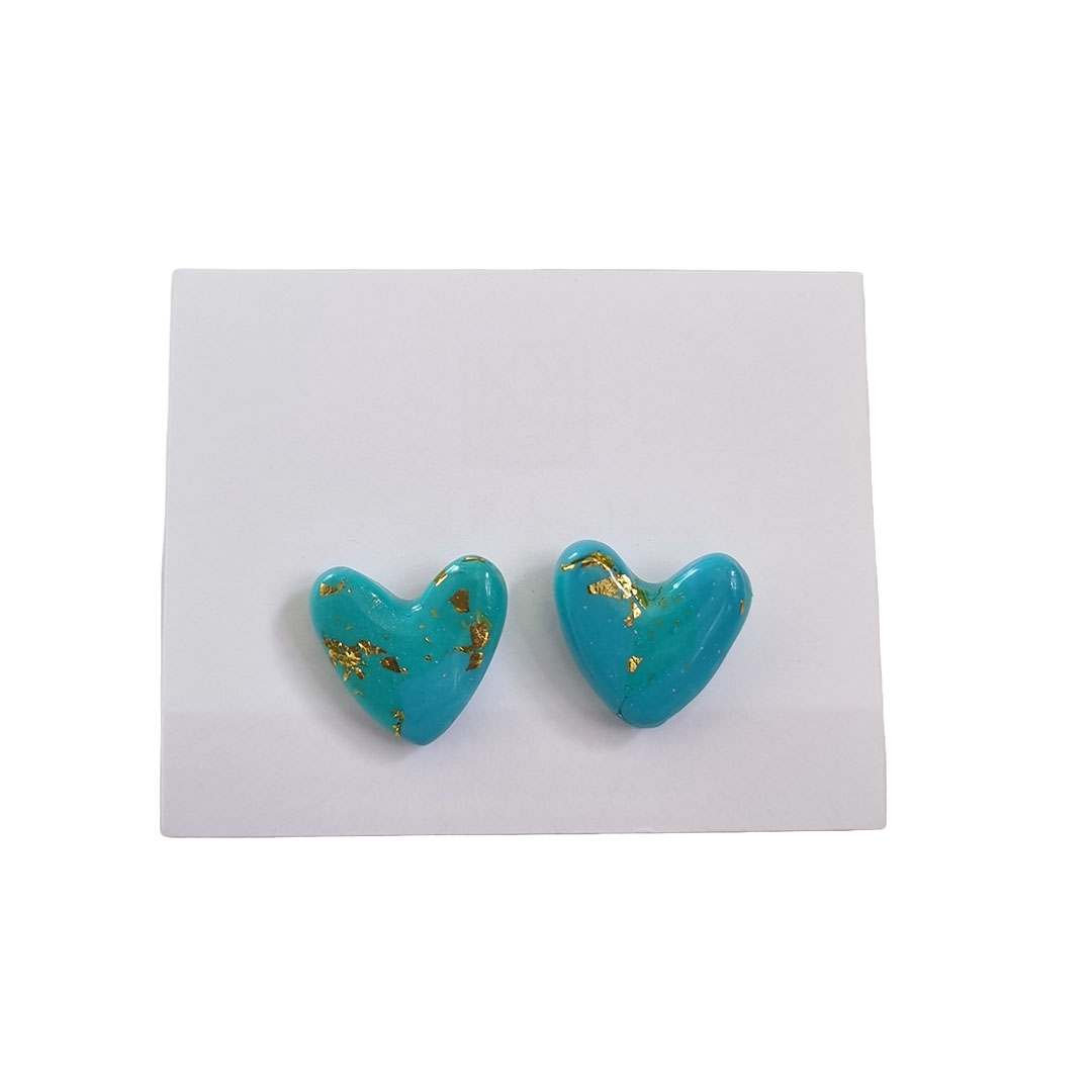 Zarcillo turquesa de corazón