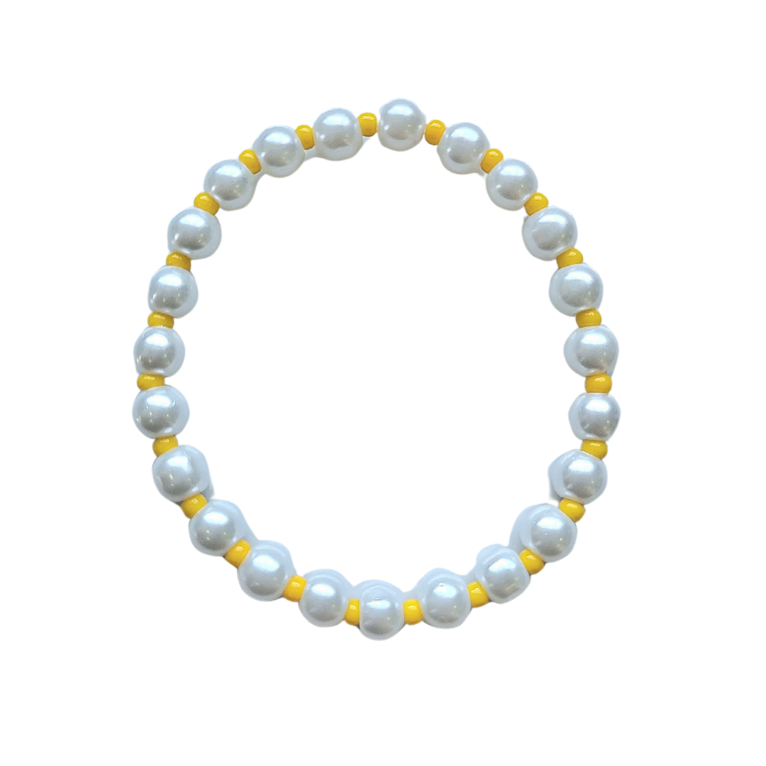 Pulsera Perlas coloridas Amarillo