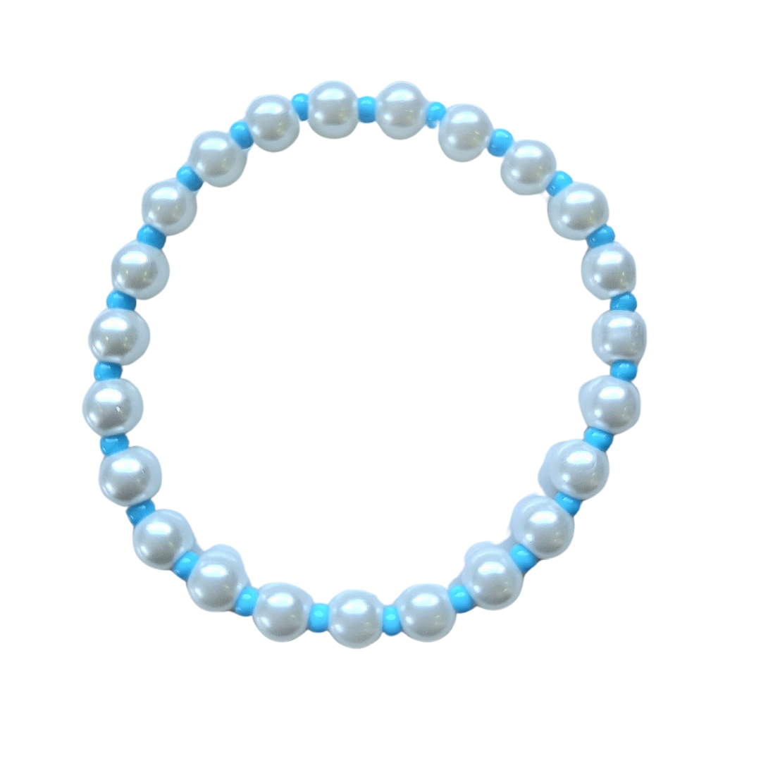 Pulsera Perlas coloridas Azul claro