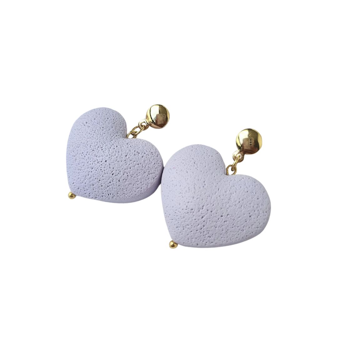 Zarcillos de corazón Puff