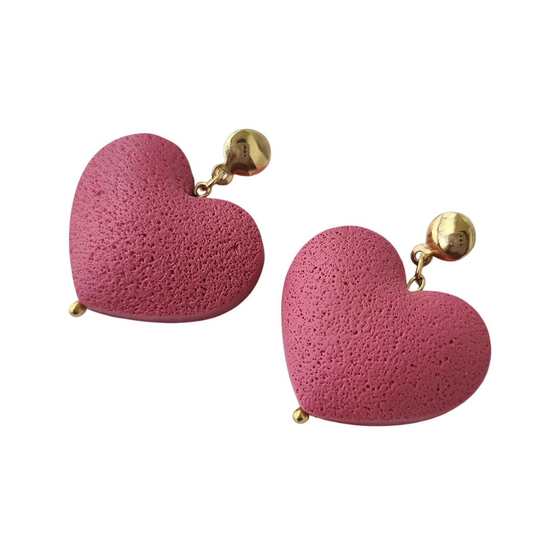 Zarcillos de corazón Puff