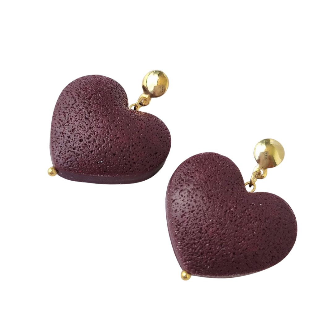 Zarcillos de corazón Puff
