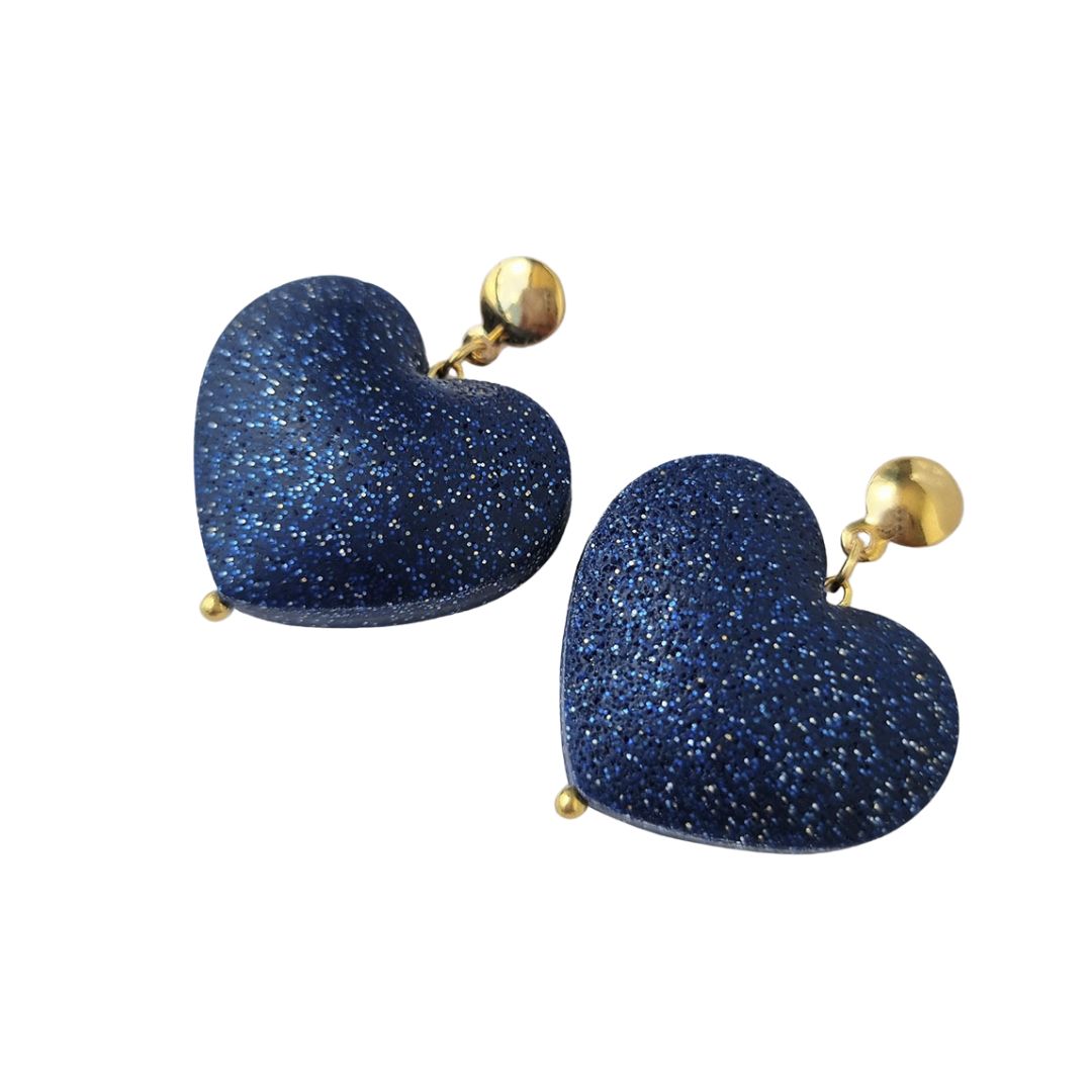 Zarcillos de corazón Puff