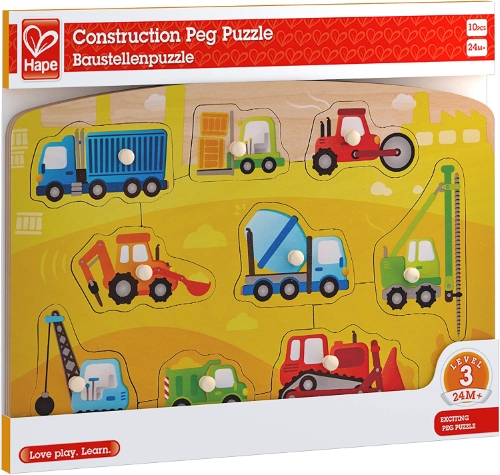 Rompecabezas de Clavijas de Vehículos de Construcción