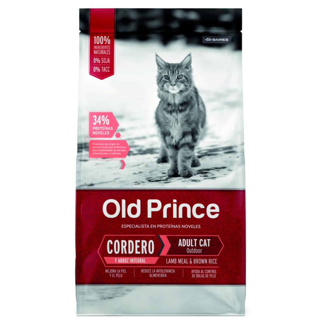 Alimento para Gatos Adultos Old Prince Proteínas Noveles Cordero y Arroz Integral
