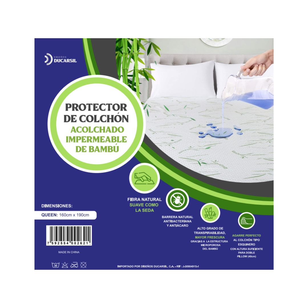Protector para Colchón Impermeable acolchado de Bambú