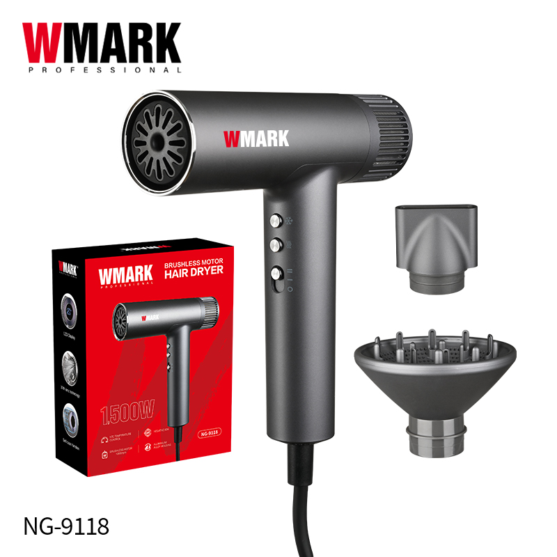 Secador de Cabello Profesional Wmark NG-9118 - 1300-1500W 2 Vel 3 Temp