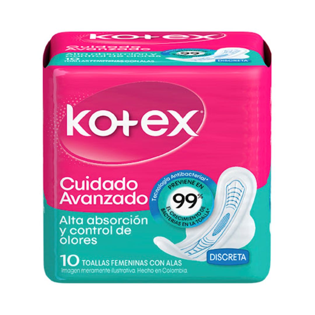 Toallas Sanitarias C/Avanzado Discreta Kotex 10 Und