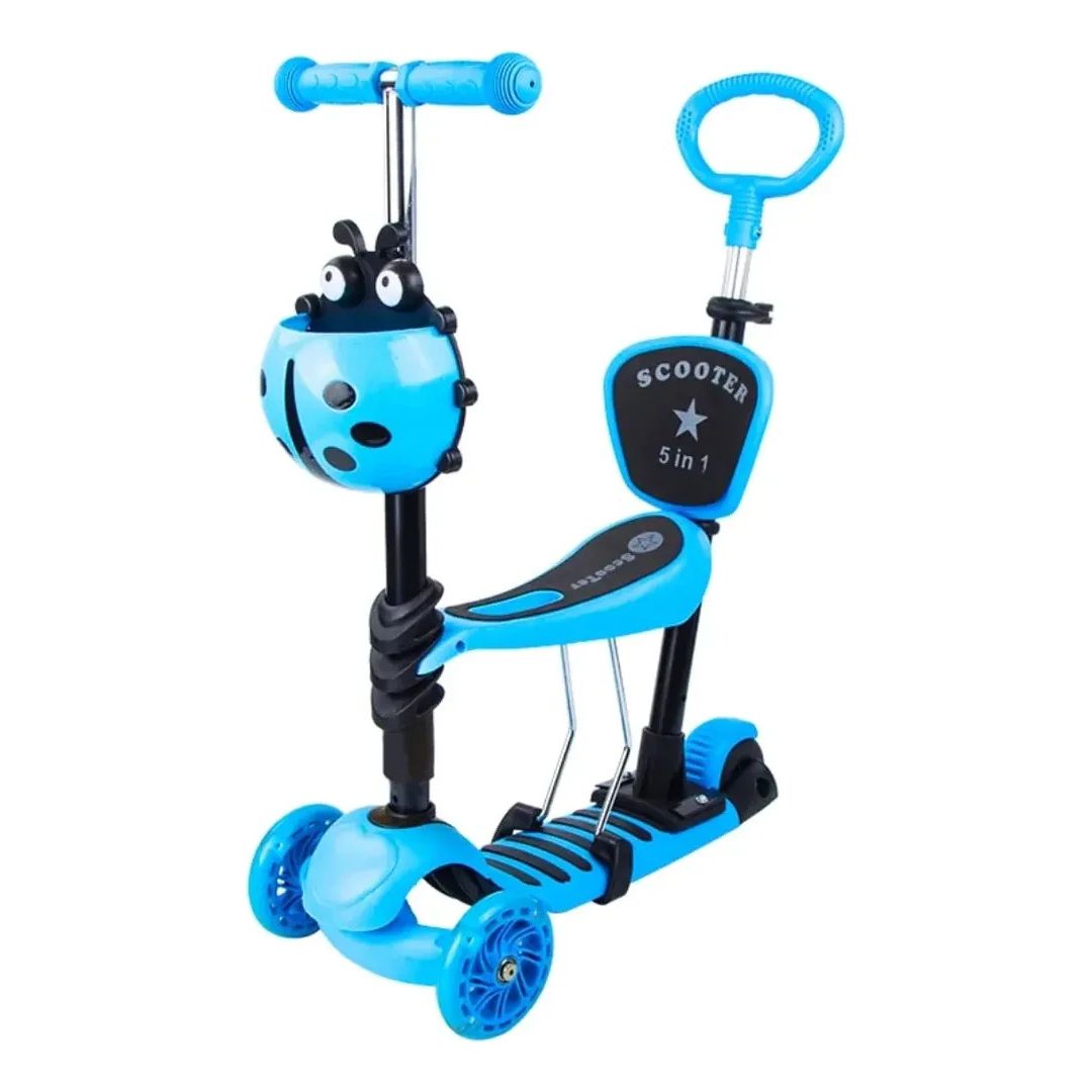 Scooter Monopatin Patineta Agarradera Mariquita Niños 5 En 1 - Vista 3