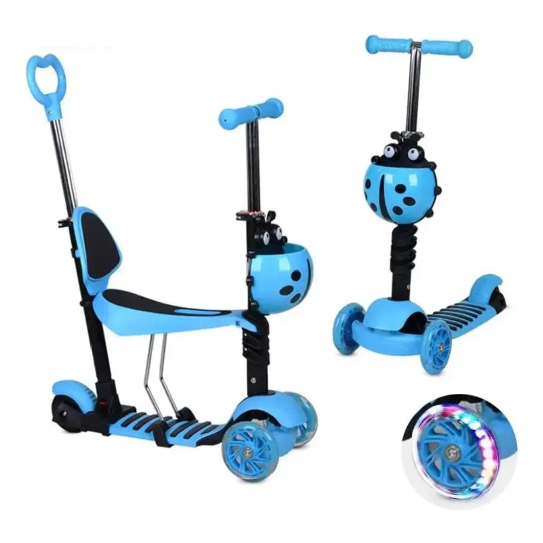 Scooter Monopatin Patineta Agarradera Mariquita Niños 5 En 1