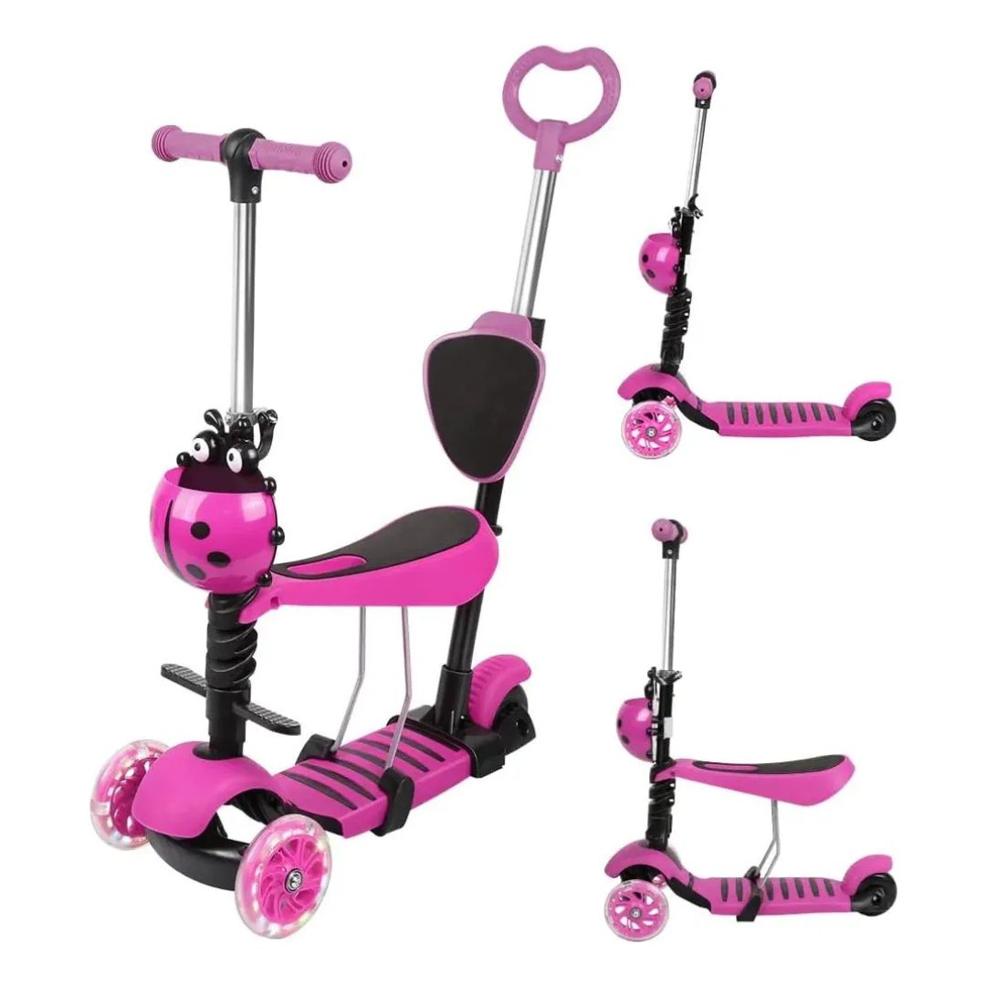 Scooter Monopatin Patineta Agarradera Mariquita Niños 5 En 1 - Vista 6