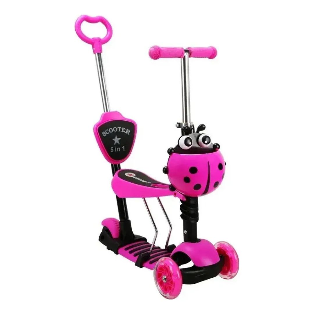 Scooter Monopatin Patineta Agarradera Mariquita Niños 5 En 1 - Vista 5