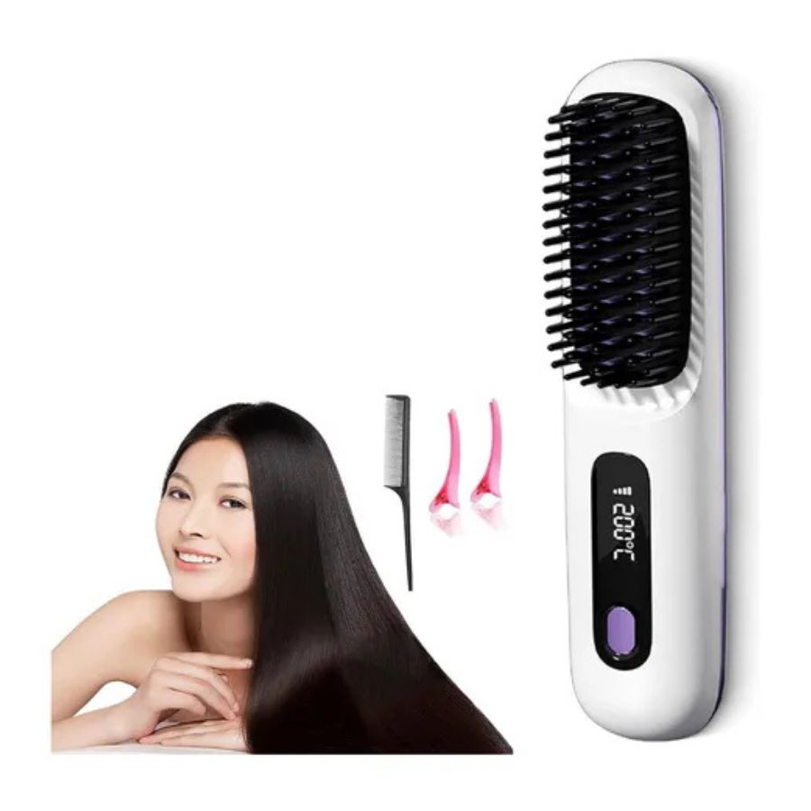 Cepillo Alisador Inalambrico Peine Portatil 2000mah Usb - Vista 5