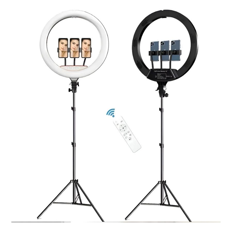 Aro Luz Led Multicolor Rgb 3 Tonos + Control + Tripode 45cm