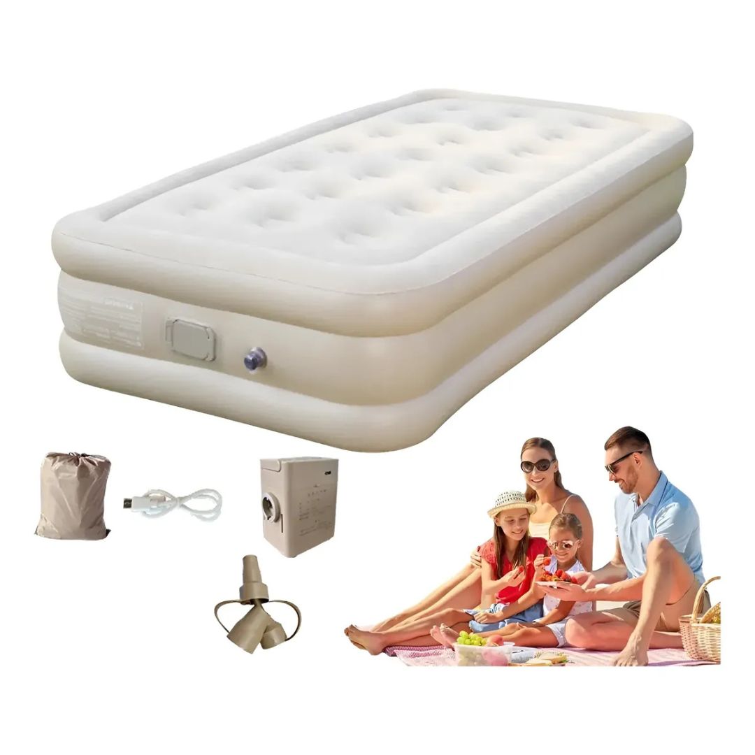 Colchon Inflable Automatico Recargable Individual Camping