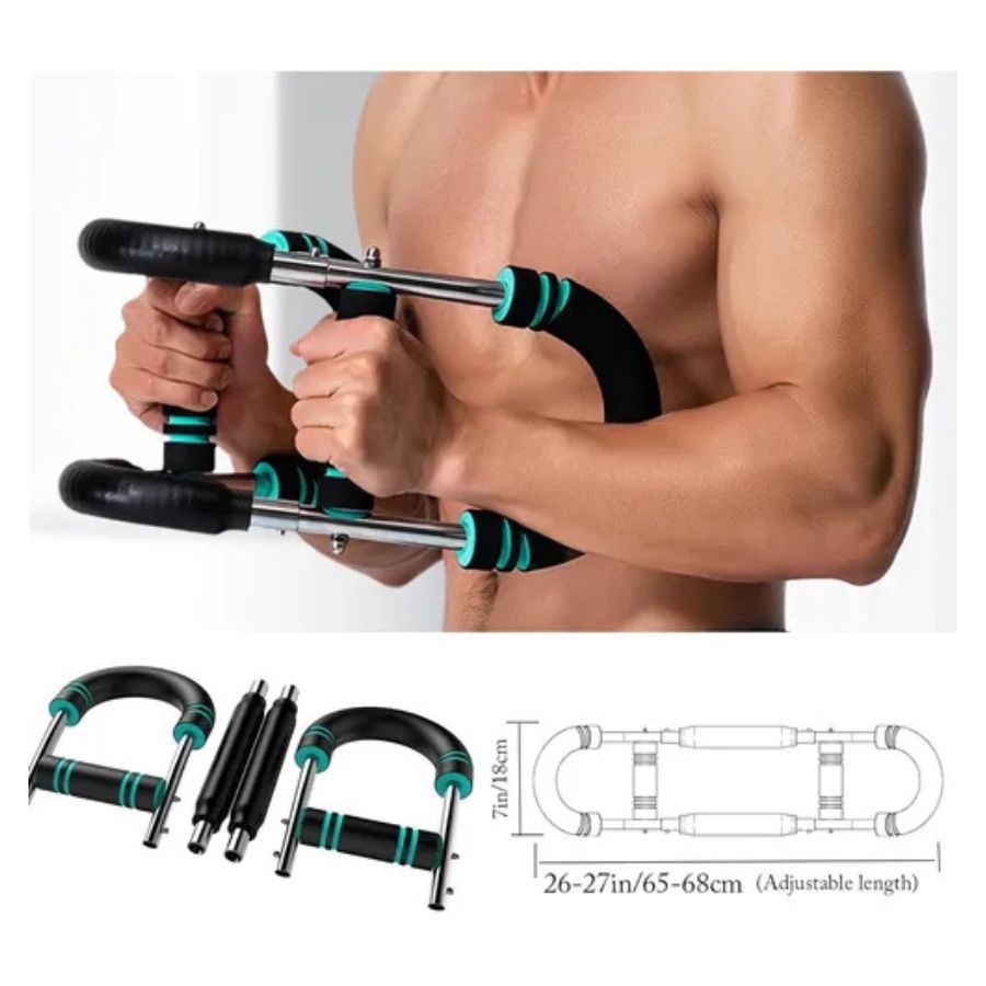 Barra De Ejercicios Resistencia Ajustable Brazos Pecho 30kg - Vista 4