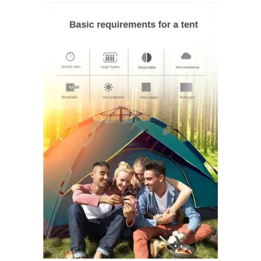 Carpa Automática 4 Personas Aire Libre Camping Portátil - Vista 3