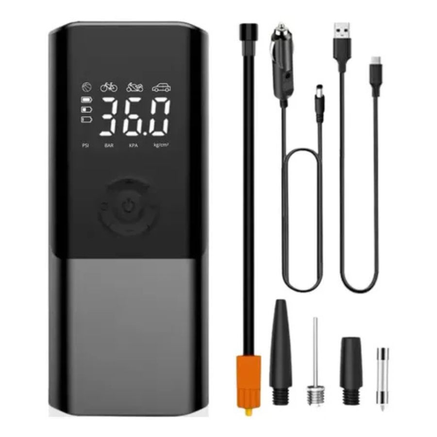 Compresor De Auto Inflador Recargable Powerbank Usb Led