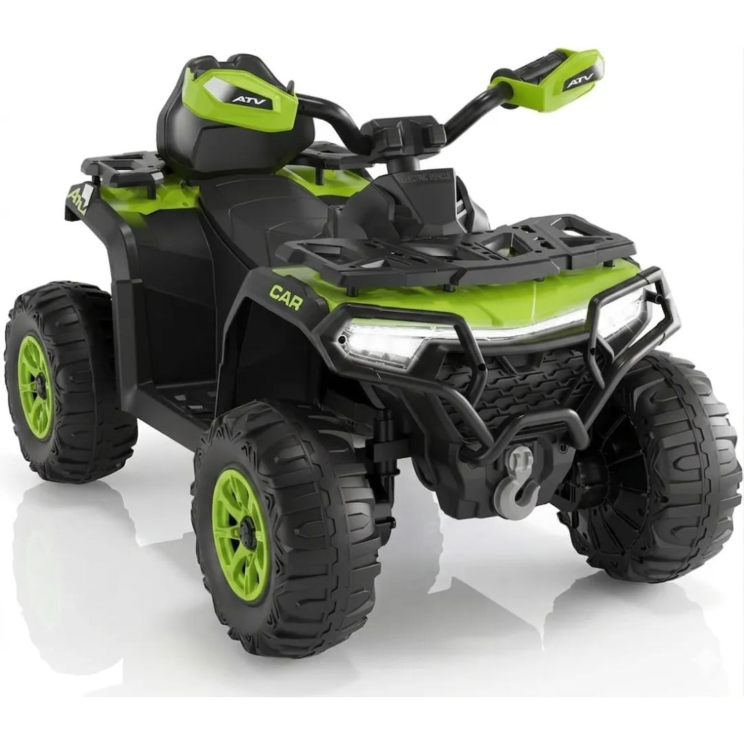 Cuatrimoto Electrica Control Luces Musica Bluetooth Niños Verde limón