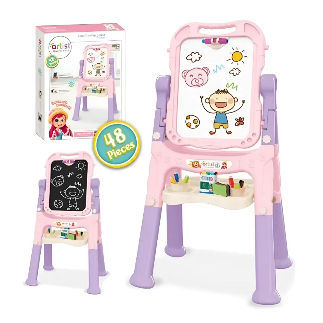 Pizarra Magnética Interactiva Dibujo Niños Caballete 48pcs