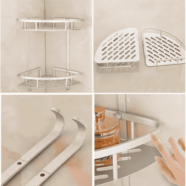 Repisa Esquinera Baño Ducha Aluminio Inoxidable 3 Niveles - Vista 3