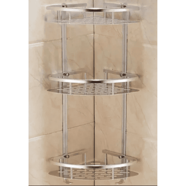 Repisa Esquinera Baño Ducha Aluminio Inoxidable 3 Niveles - Vista 4