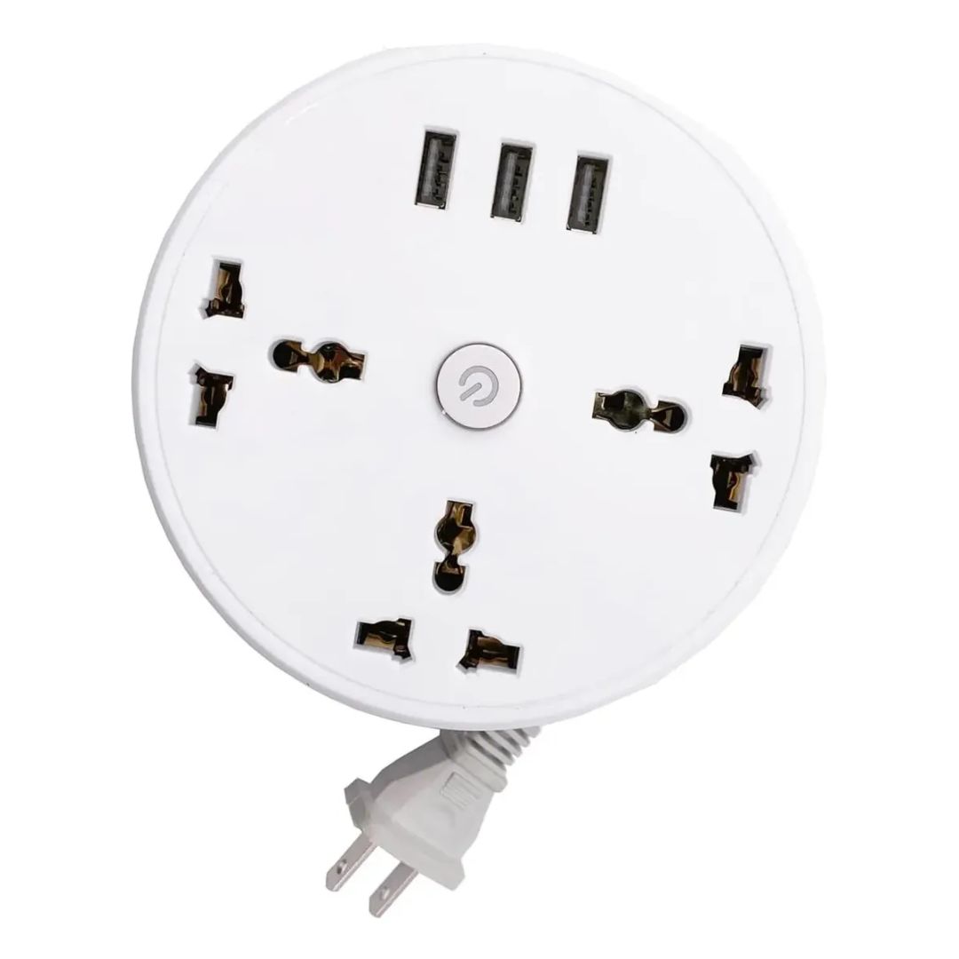 Regleta Giratoria Protector Inteligente Retractil 6 En 1 Usb - Vista 2