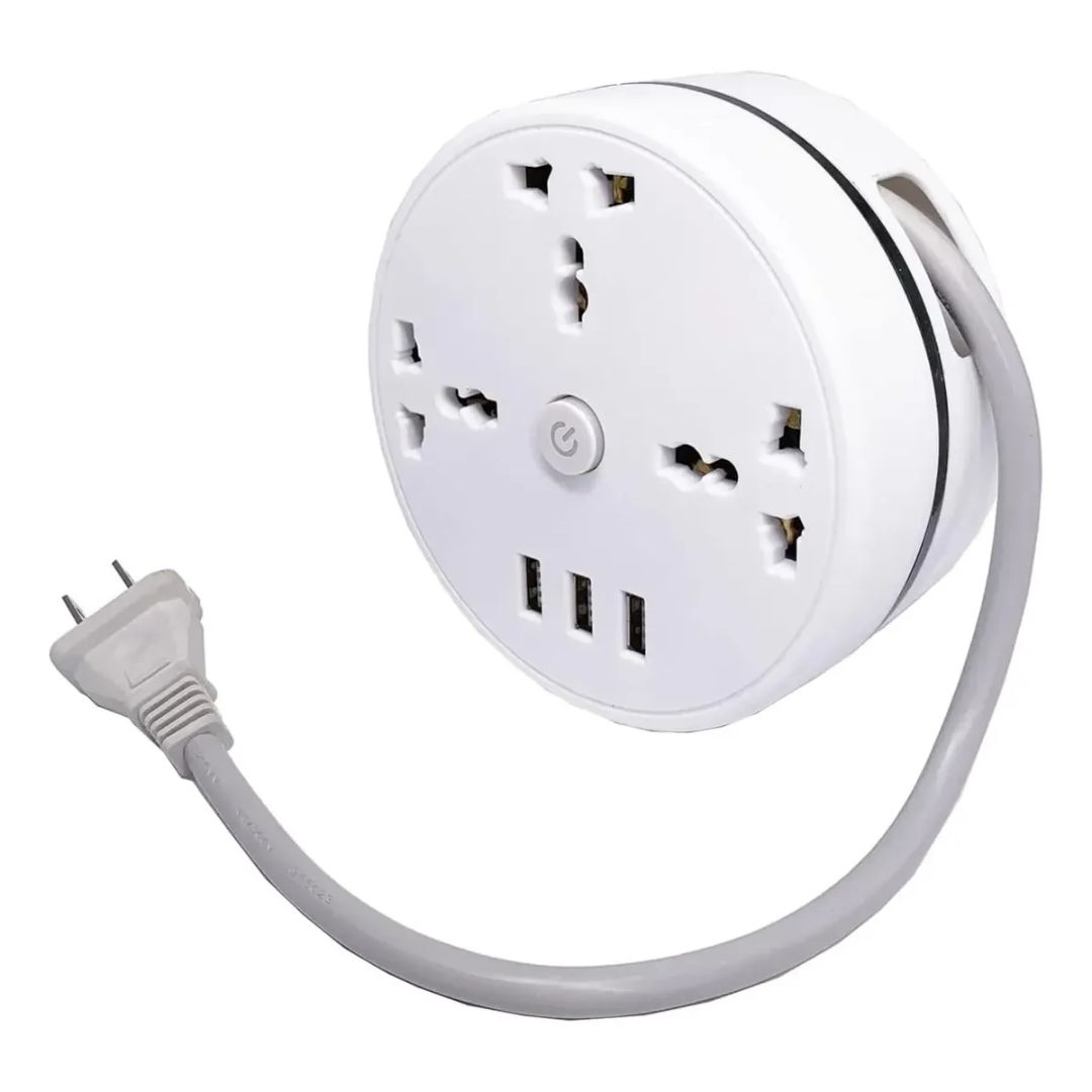 Regleta Giratoria Protector Inteligente Retractil 6 En 1 Usb - Vista 3