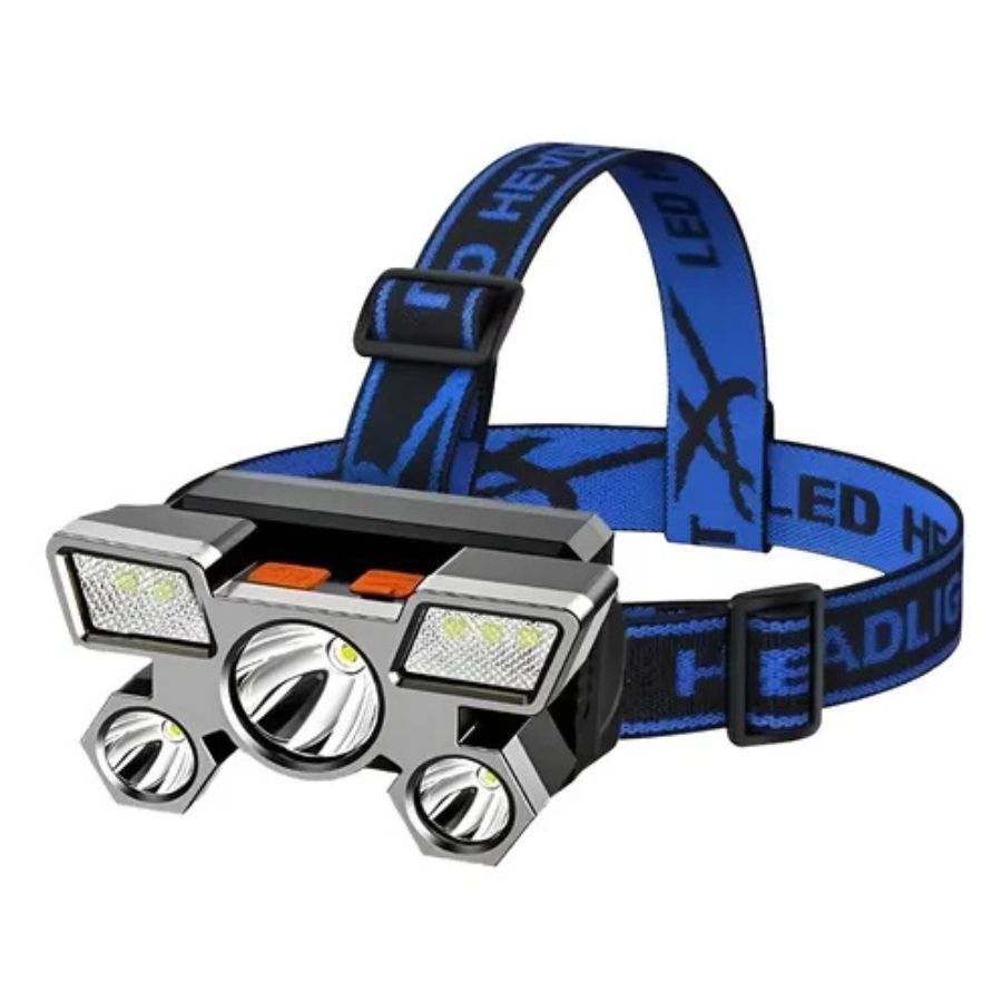 Linterna De Cabeza Recargable 5 Focos Camping Usb Led