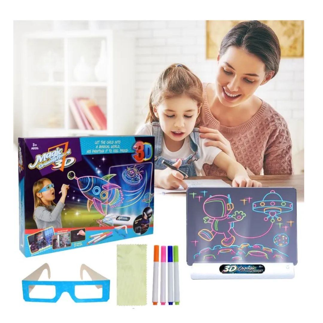 Pizarra Tablero De Dibujo Magico Tableta Iluminación Led 3d