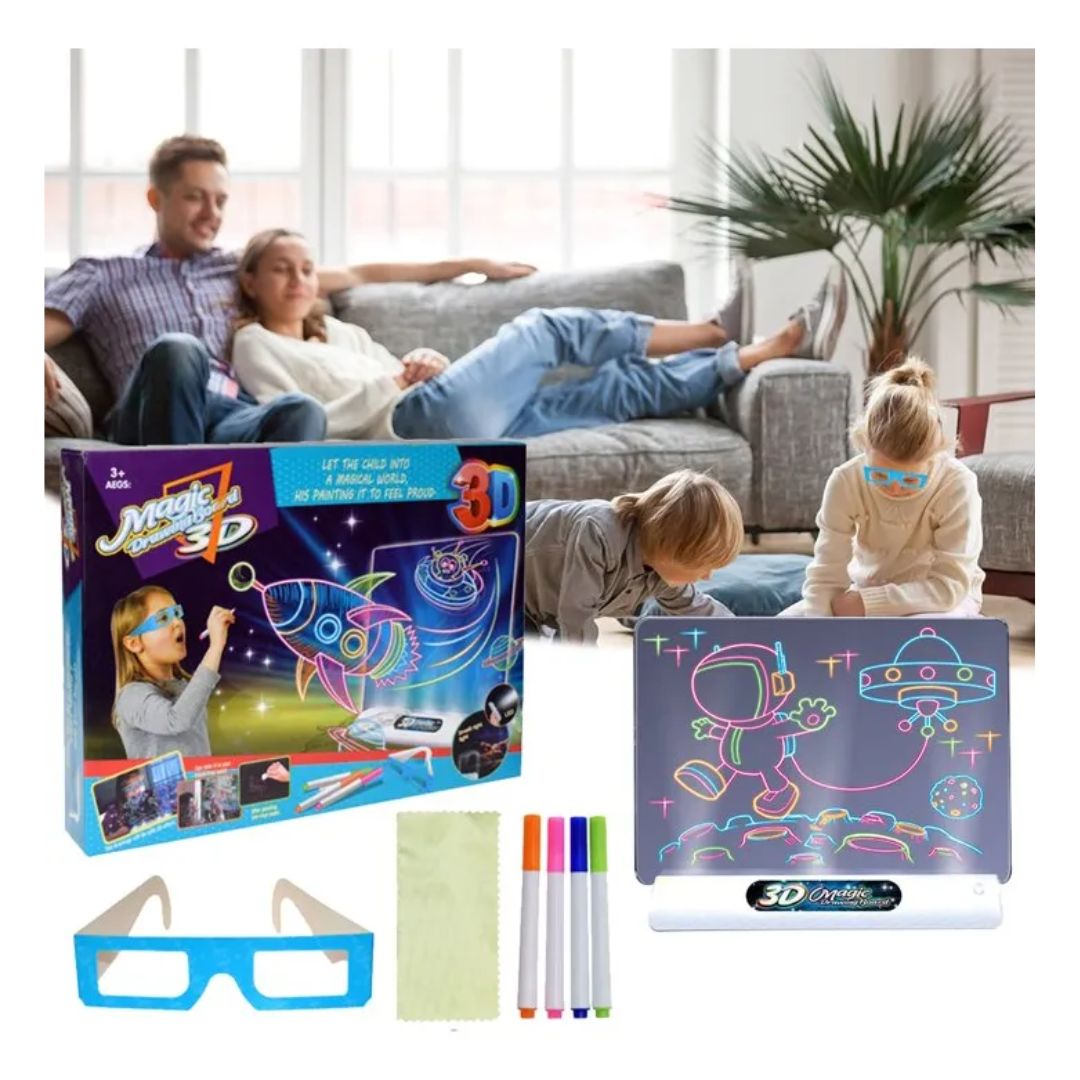 Pizarra Tablero De Dibujo Magico Tableta Iluminación Led 3d - Vista 2