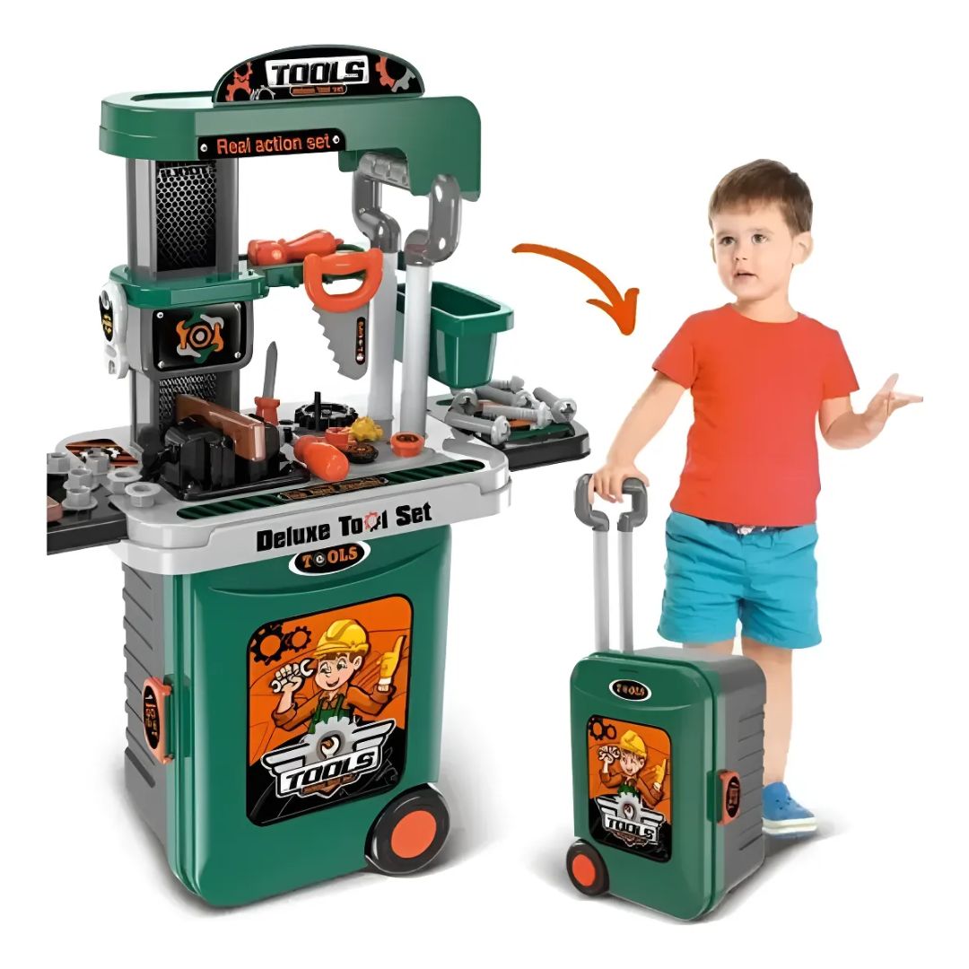 Maleta Mesa De Juguete Taller Herramientas Para Niños 3 En 1 - Vista 7