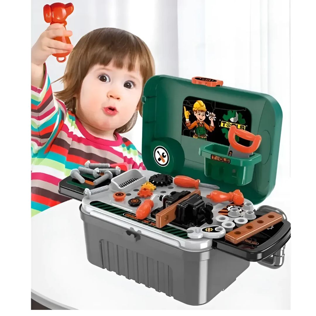Maleta Mesa De Juguete Taller Herramientas Para Niños 3 En 1 - Vista 4
