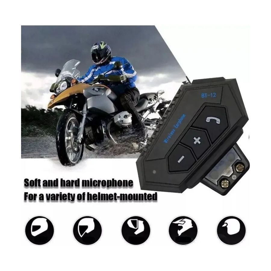 Microfono Auricular Inalámbrico Bluetooth Casco Para Moto - Vista 2