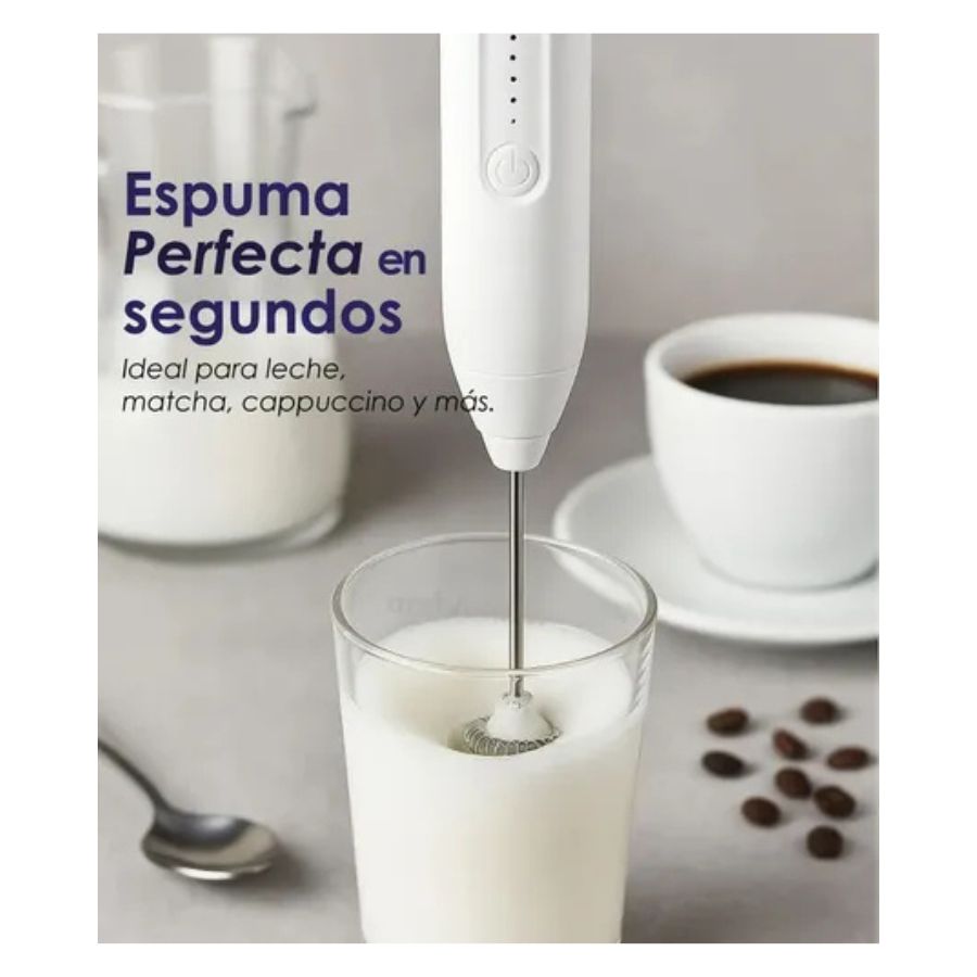 Mini Batidora Manual De Café Espumador Recargable 2 En 1 - Vista 4