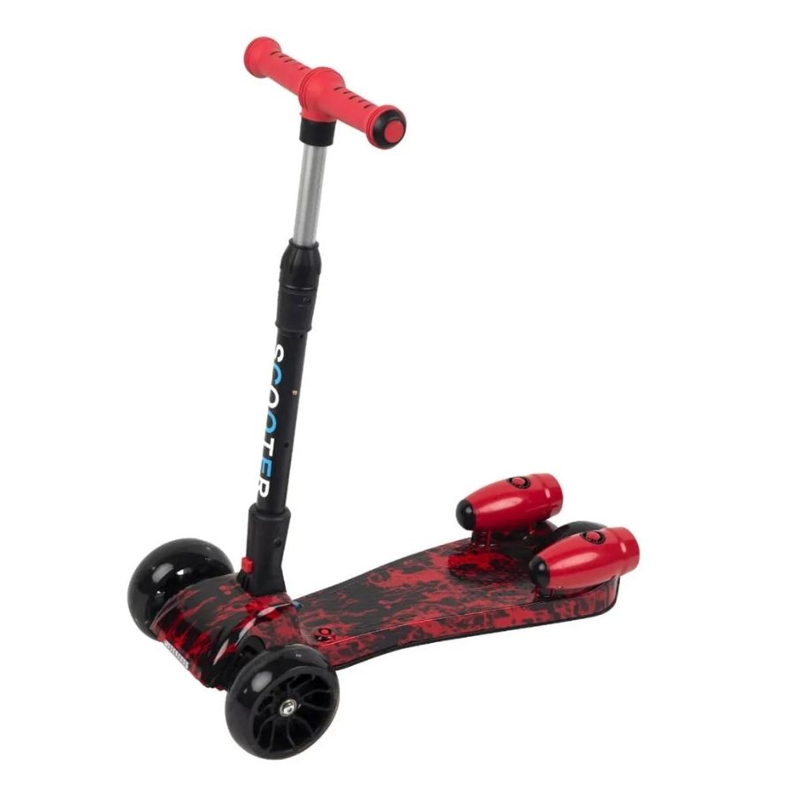Monopatín Patineta Scooter Vapor Niños Bluetooth Música Led Rojo - Vista 5