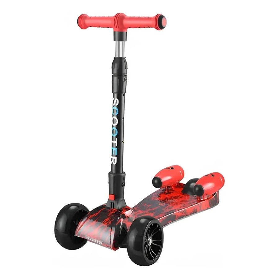 Monopatín Patineta Scooter Vapor Niños Bluetooth Música Led Rojo