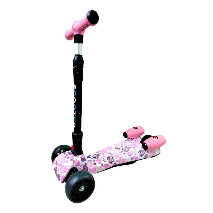 Monopatín Patineta Scooter Vapor Niños Bluetooth Música Led Rosa - Vista 4